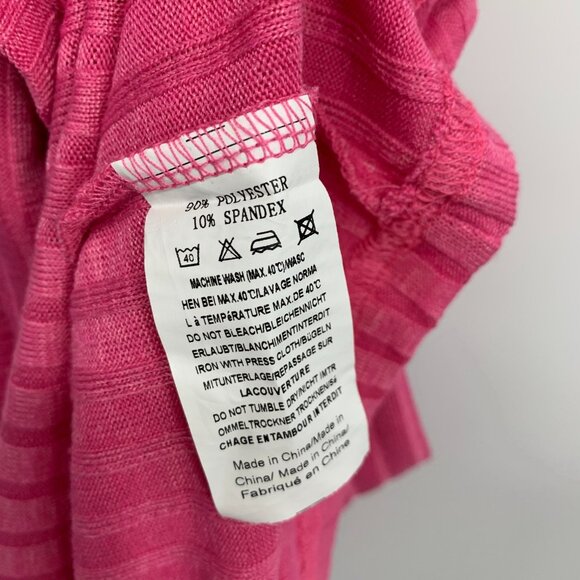 Ekouaer 2 Piece Lounge Set Pink Biker Shorts Shirt Ribbed Knit - Picture 12 of 12